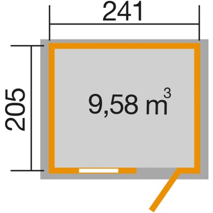 Weka Lesena vrtna hiška 123 Vel. 1 Siva 4,9 m²
