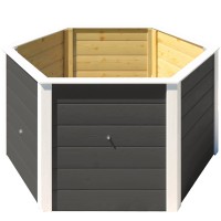 Weka Montažna visoka greda 669 6-kotna 143 x 120 x 68,5 cm Antracitna