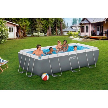 Bestway Bazen Steel Pro Max Frame 404 x 201 x 100 cm pravokoten siv