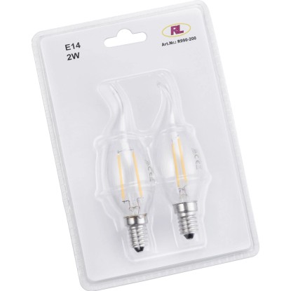 LED-žarnica z nitko oblika sveče nagnjeni pllamen E14/2 W (250 lm) topla bela 2