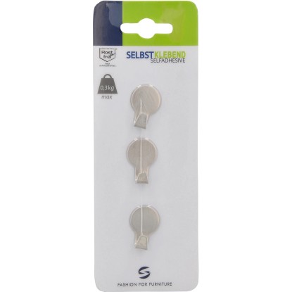 Siro Kljuka 2321 Nerjaveče jeklo Fino brušeno Samolepilna 3 kosi