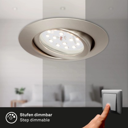 Briloner LED vgradna svetilka mat nikelj