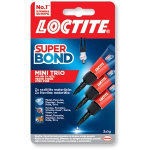 Loctite Tekoče sekundno lepilo Super Bond Mini Trio 3 x 1 g