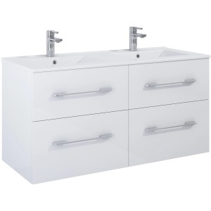 Omarica za pod umivalnik 120 cm Madrid Bela