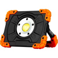 LED delovna svetilka Flood 5 W s prenosno baterijo z USB-kablom črno oranžna