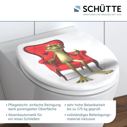 WC-deska Schütte Frog King, duroplast, z avtomatskim spuščanjem