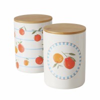 Boltze Posoda za shranjevanje Fruits 2 vrsti 16 cm x 12 cm x 16 cm oranžna
