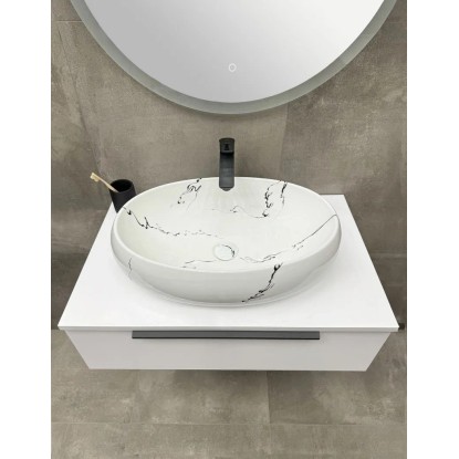 Aquaart Nadpultni keramični umivalnik Bonnie 590 mm x 410 mm x 160 mm