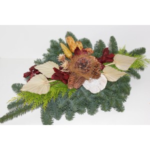 Nagrobni šopek Nobilis, pribl. 90 cm, naravne barve