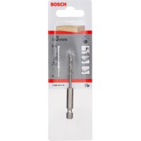 Bosch Spiralni sveder za les 1/4 palca šesterokotno steblo Ø 3 mm x 74 mm