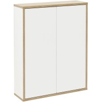 Fackelmann Dvojna viseča omarica 60 cm Finn bela-grčasti hrast