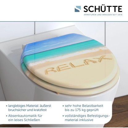 WC-deska Schütte Relax, leseno jedro, z avtomatskim spuščanjem