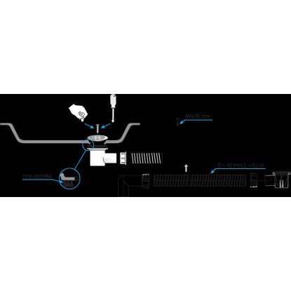 Sanotechnik Fleksibilni sifon za tuš kad