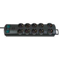 Brennenstuhl Razdelilnik Primera-Line 10 vtičnic 2 x 5 preklopni črn 2 m