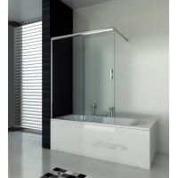Sanotechnik Stena za kopalno kad Elite steklo z drsnim elementom 140 cm × 120 cm