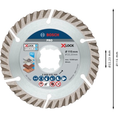 Bosch X-Lock Diamantna rezalna plošča Standard Universal Ø 115 mm