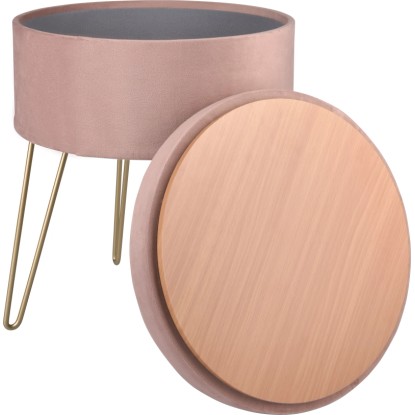 Tabure Blush Bordeaux MDF 45 cm x Ø 36 cm Roza