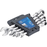 LUX-TOOLS Komplet ključev z ragljo in zglobom 5-delni 8 mm-17 mm