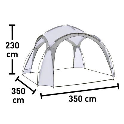 Prireditveni šotor Eldora svetlo siv 3,5 m x 3,5 m x 2,3 m