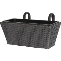 Balkonsko korito poliratan antracit-črna 40 cm x 28 cm x 22 cm