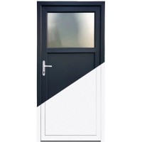Premium PVC stranska vhodna vrata SMK 510 antracitno bela 98 cm x 198 cm levo