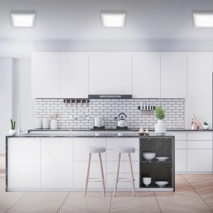 Briloner LED stropna in stenska svetilka Fire mat krom. 21 W nevt. bela 30x30 cm