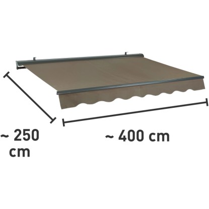 OBI Markiza z zaščitno prevleko 400 cm x 250 cm Taupe Motorizirana
