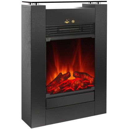 EL Fuego Električni kamin Tessin Črn z grelnikom zatemnilen 1,8 kW