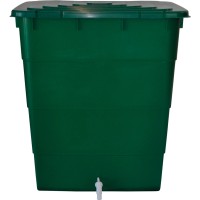 Sod za deževnico oglat 300 l s pokrovom in pipo 95 cm x 78 cm x 58 cm