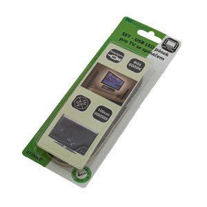 LED trak 60LED/m za TV z USB in stikalom, 4,8W/m, 2835, IP65, 6000K, bel, 1 m
