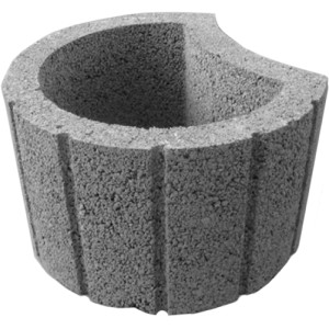 Oblak Škarpni element Flora Luna Ø 40 cm cementno siva