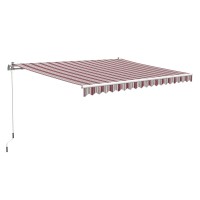Markiza s pregibnimi rokami Aventura 400 cm x 250 cm Bordo črtasta
