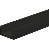 Arcansas U-profil 18 mm x 10 mm x 1.000 mm PVC mat črna