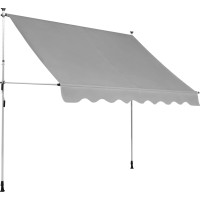 Vpenjalna markiza 2,95 m x 1,5 m srebrno siva