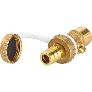 Pipa KFE s poklopcem Medenina 21 mm (R 1/2) x 21 mm (G 1/2)