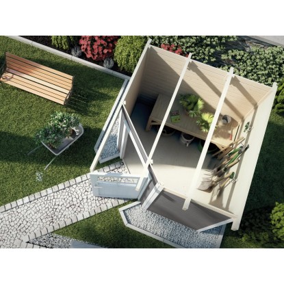 Weka Lesena vrtna hiška Angolo siva Š x G: 209 cm x 205 cm