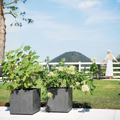 Deroma Korito za rastline Cubo Millennium 25 cm x 25 cm x 25 cm antracitno