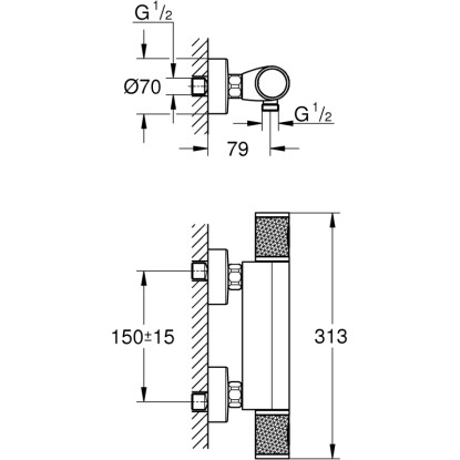 Grohe Precision Feel Termostatska ročna prha DN 15
