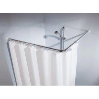 Kleine Wolke Kotna palica za zaveso za prhanje 90 cm x 90 cm kromirana