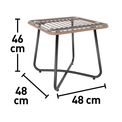 Balkonska garnitura Willmar 3-delna poliratan bež