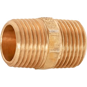 Dvojni navojni nastavek 21 mm (R 1/2) Bakrova zlitina