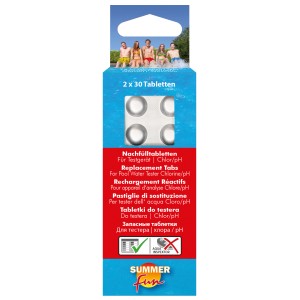 Summer Fun Tablete za polnjenje aparata za test vode Metoda s klorom 2 x 30 kos