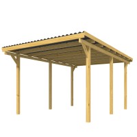 Raven nadstrešek Carport za en avtomobil les 495 x 303 x 228 cm