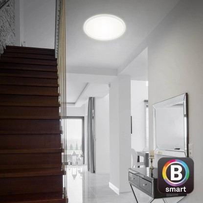 Brilo Stropna LED-svetilka Slim S B-Smart Panel zatemnitvena bela 22 W