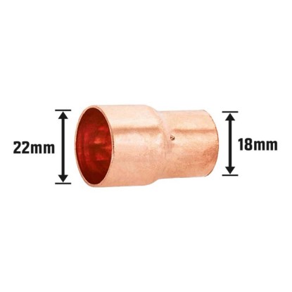 Spajkan reducirni tulec Ø 22 mm x Ø 18 mm Baker