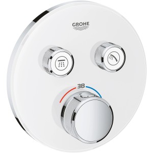 Grohe Termostat Grohtherm SmartControl z 2 zapornima ventiloma Moon White okrog.