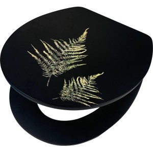 baliv Straniščna deska Moss Green trend Manra s samodejnim spuščanjem MDF črna