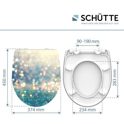 WC-deska Schütte Magic Light duroplast avtomatsko spuščanje hitro odpenjanje
