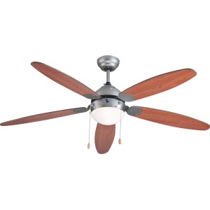 VLC Stropni ventilator Ø 132 cm Nerjavno jeklo Rjav