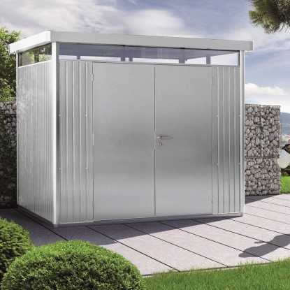 Biohort Kovinska lopa za orodje HighLine H2 srebrna 275 cm x 195 cm dvojna vrata